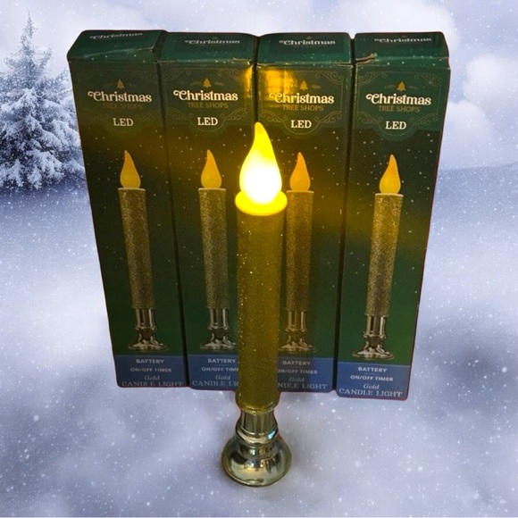 🆕Gold Glitter Candles, Set of 4! Timer Function & Battery Operated! LED - Picture 5 of 14
